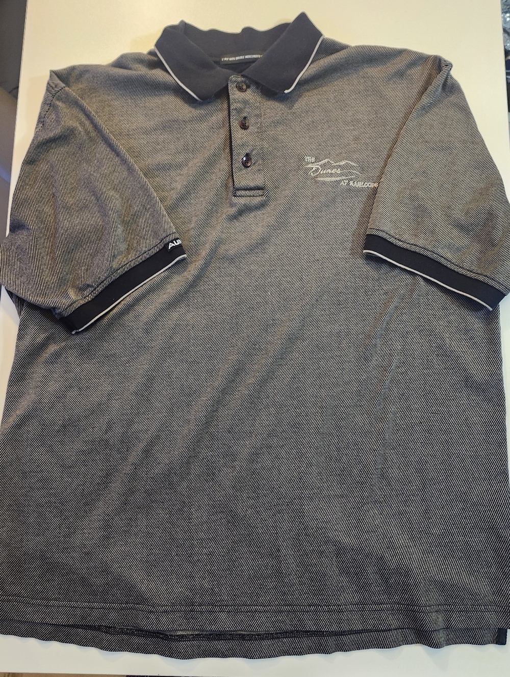 Men's Aureus Polo Shirt in Charcoal with Contrasting Collar & Logo.